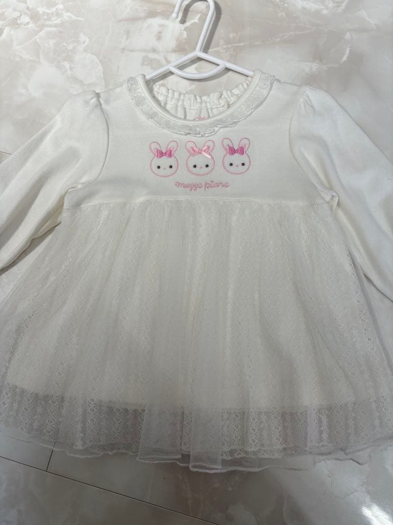 メゾピアノ♡立体うさぎ♡マスコットうさぎ♡長袖カットソー半袖ポロシャツ90100