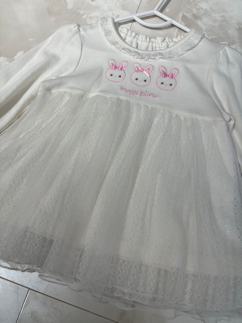 メゾピアノ♡立体うさぎ♡マスコットうさぎ♡長袖カットソー半袖ポロシャツ90100