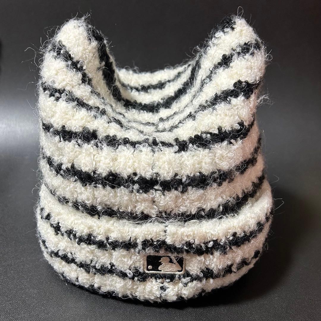 MLB 猫耳ビーニー♡韓国 aespa カリナ着用 明洞 ソウル ニット帽 新品