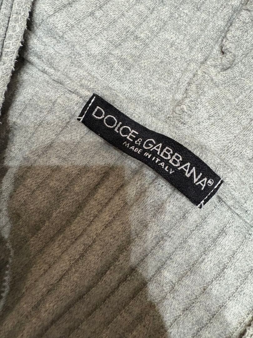 D&G リブ編みフード付きパーカー グレー　ヴィンテージ