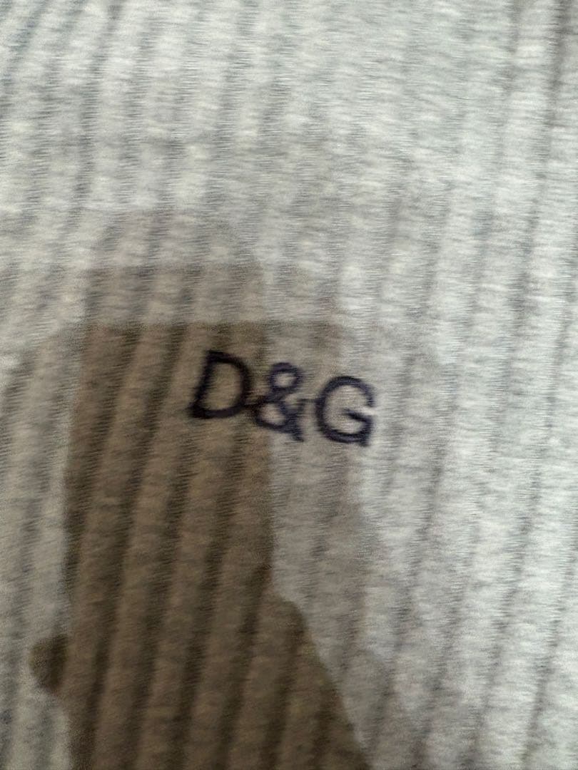 D&G リブ編みフード付きパーカー グレー　ヴィンテージ