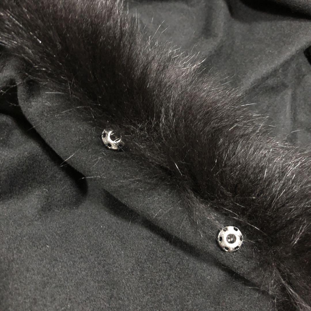 【美品】カシミヤ100%　ポンチョ　黒　ブラック　フォックスファー