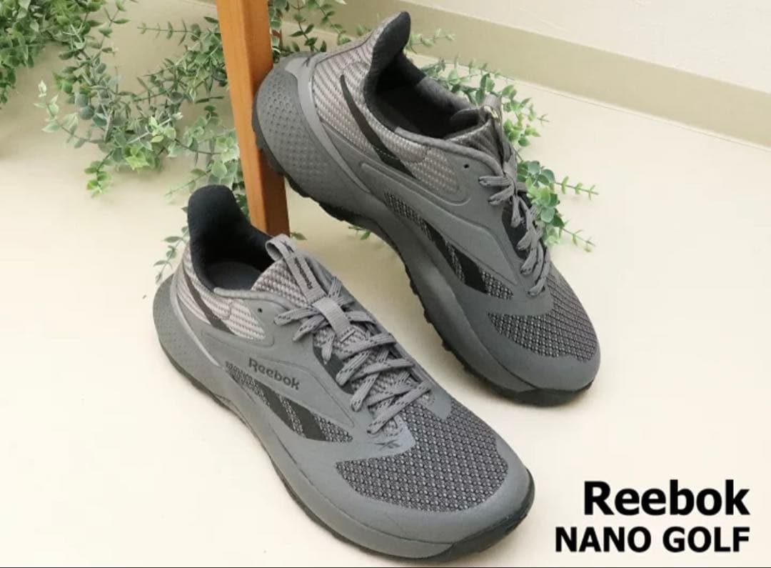【新古品】Reebok NANO GOLF ゴルフシューズ／グレー26.5cm