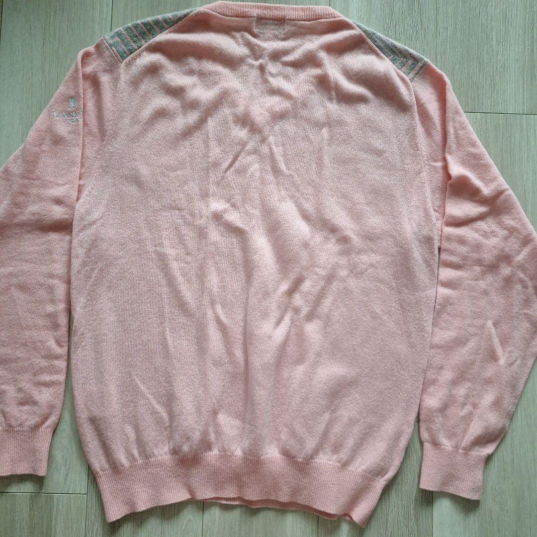 LANVIN ピンク Vネック薄手 セーター 38 レディース