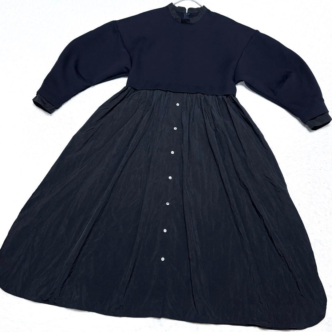 【美品】ランバンオンブルー 24aw シャツ スカート コンビ ワンピース