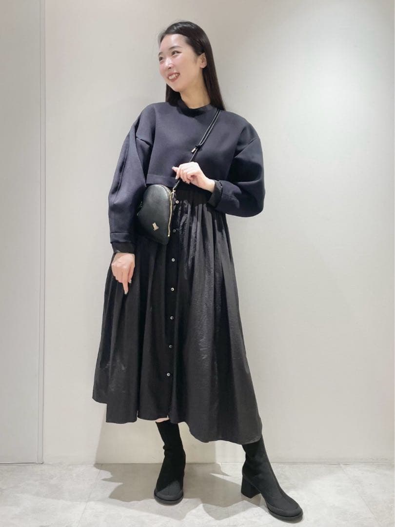 【美品】ランバンオンブルー 24aw シャツ スカート コンビ ワンピース
