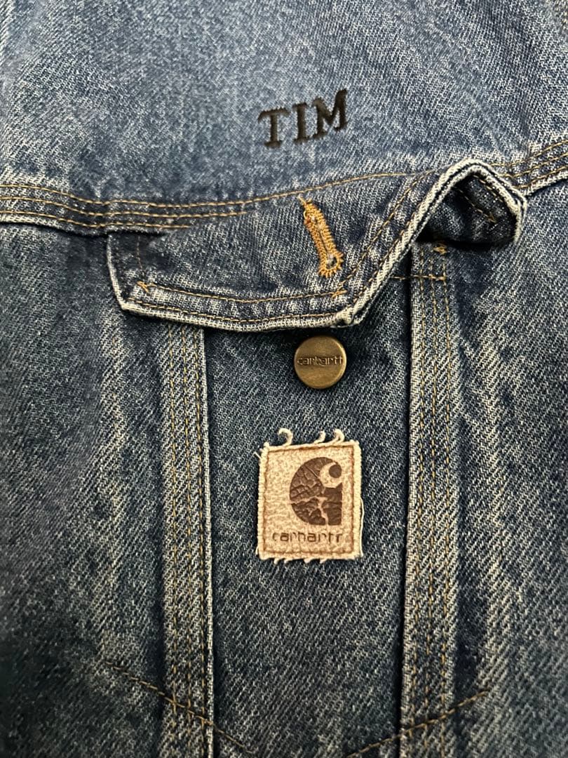 00s Carhartt USA製　カーハート デニムジャケット　希少　刺繍付