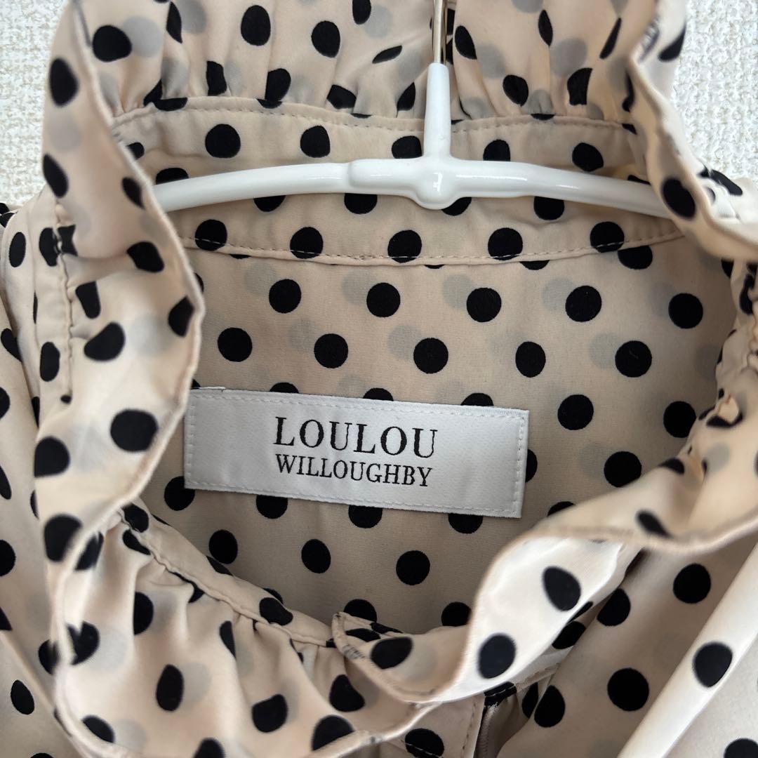 【LOULOU WILLOUGHBY】デシンドットフリルボウタイブラウス