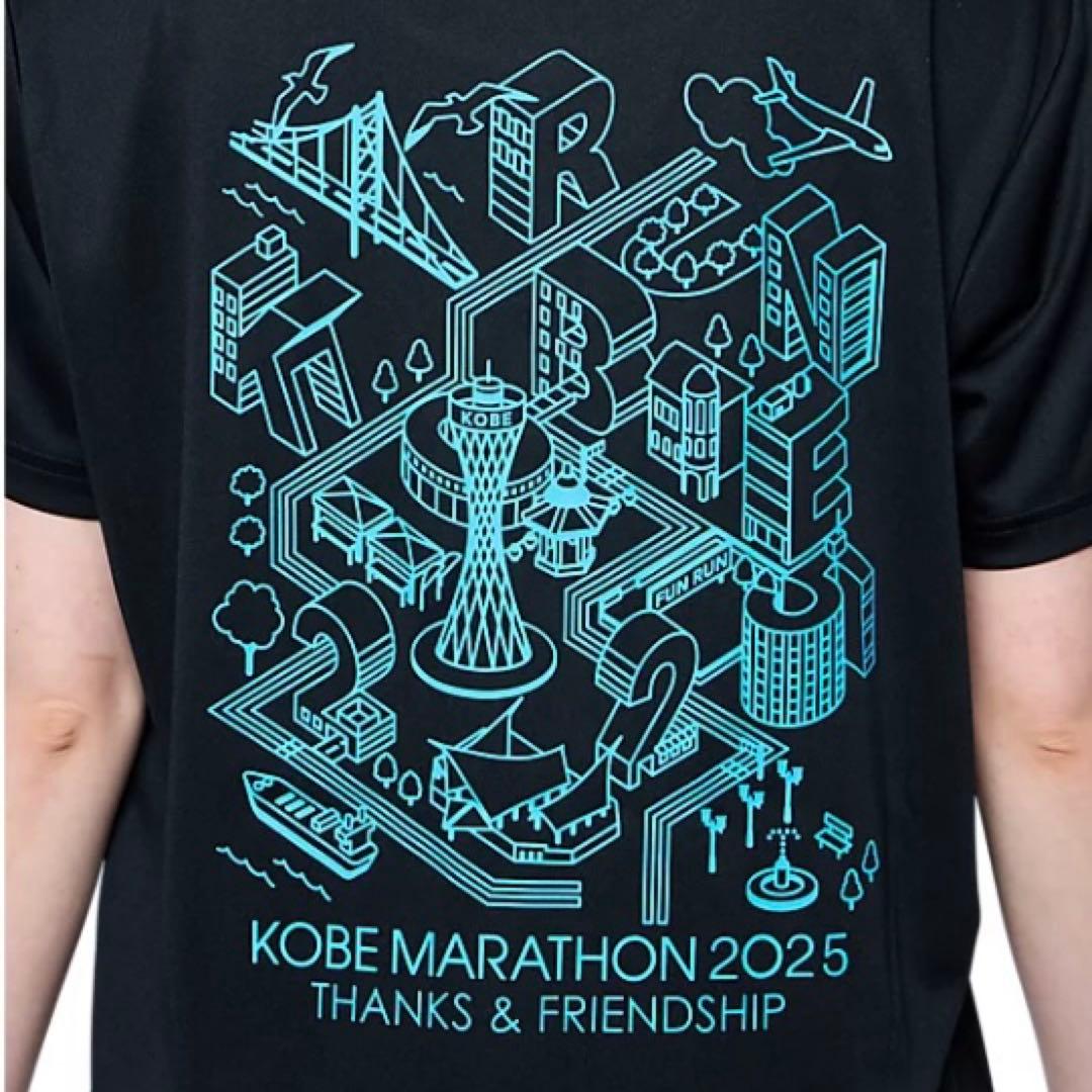 神戸マラソン2025リミテッドTシャツ Performance Black XL
