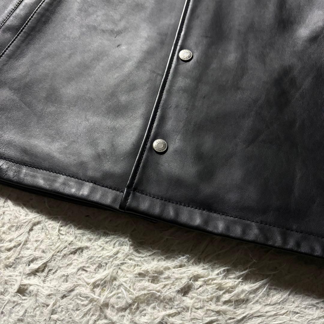 山*一様 美品■schott カーコート　羊革　ラムレザー ブラック　XL