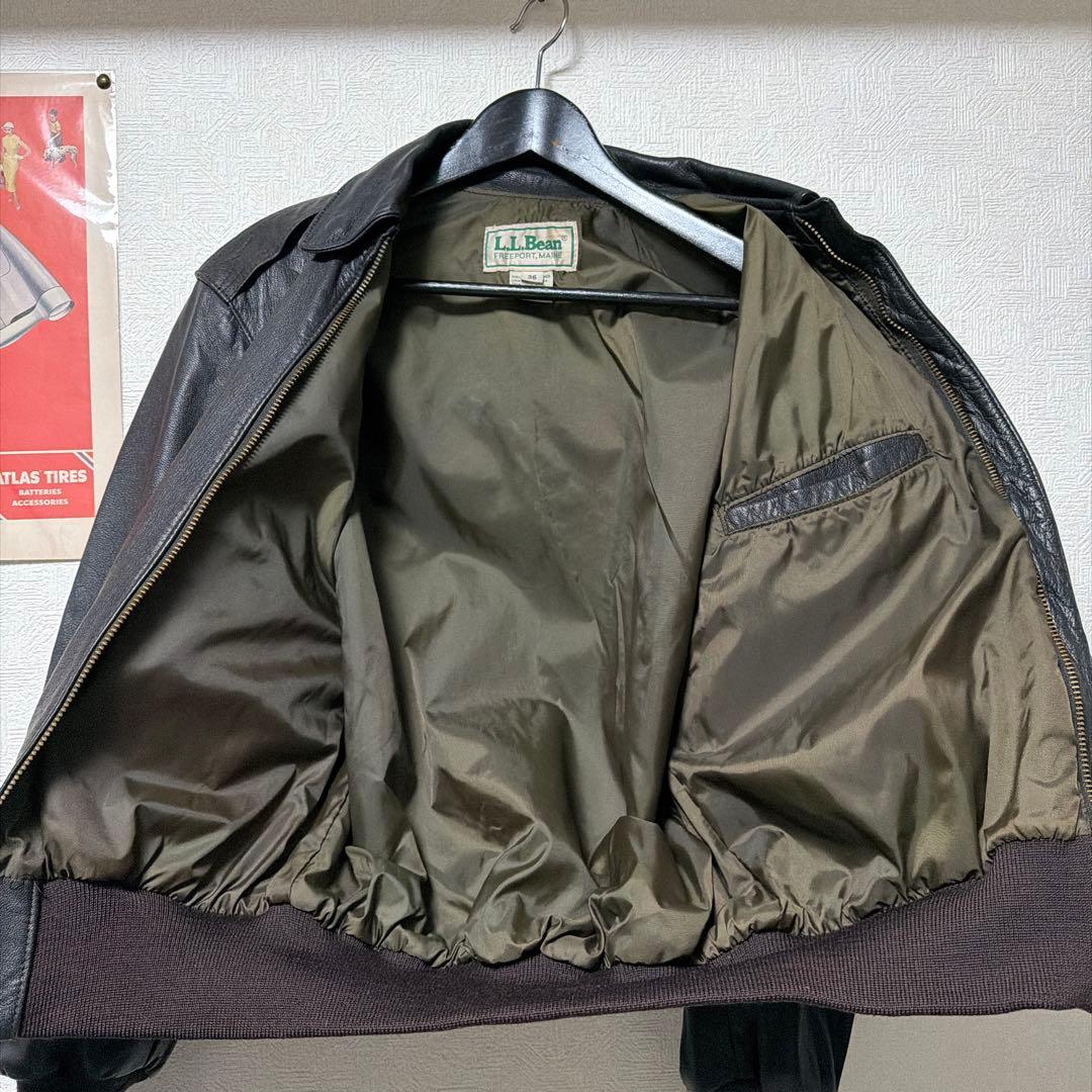 極上美品　L.L.BEAN a-2 ジャケット　ブラウン　36 ゴートレザーー