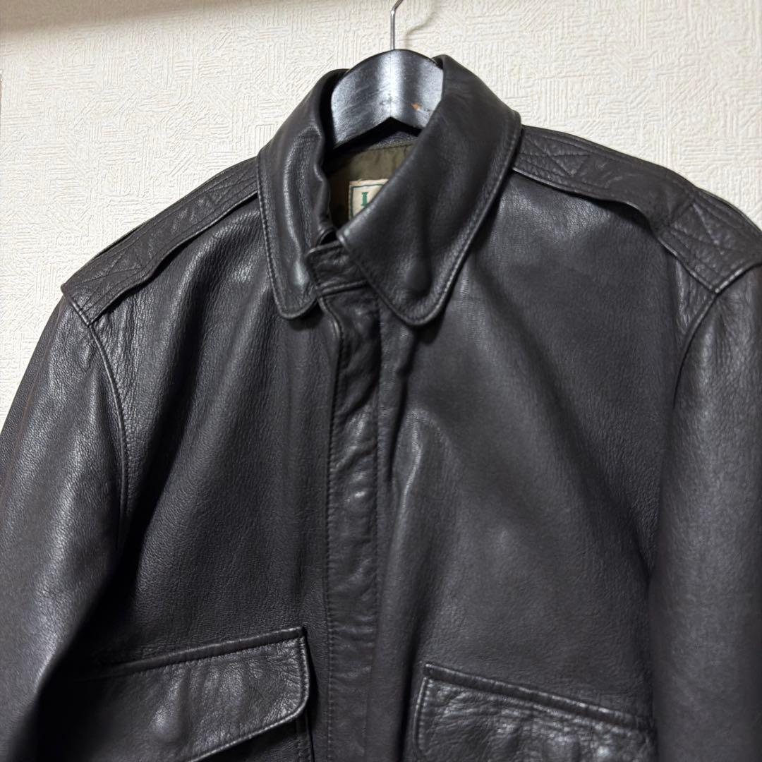 極上美品　L.L.BEAN a-2 ジャケット　ブラウン　36 ゴートレザーー