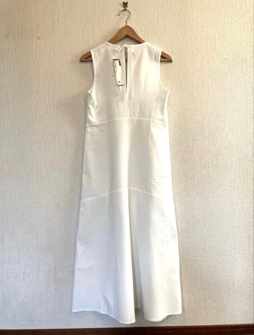 ☆新品タグ付き☆BACCA コットンピケバックリボンドレス　ロングワンピース