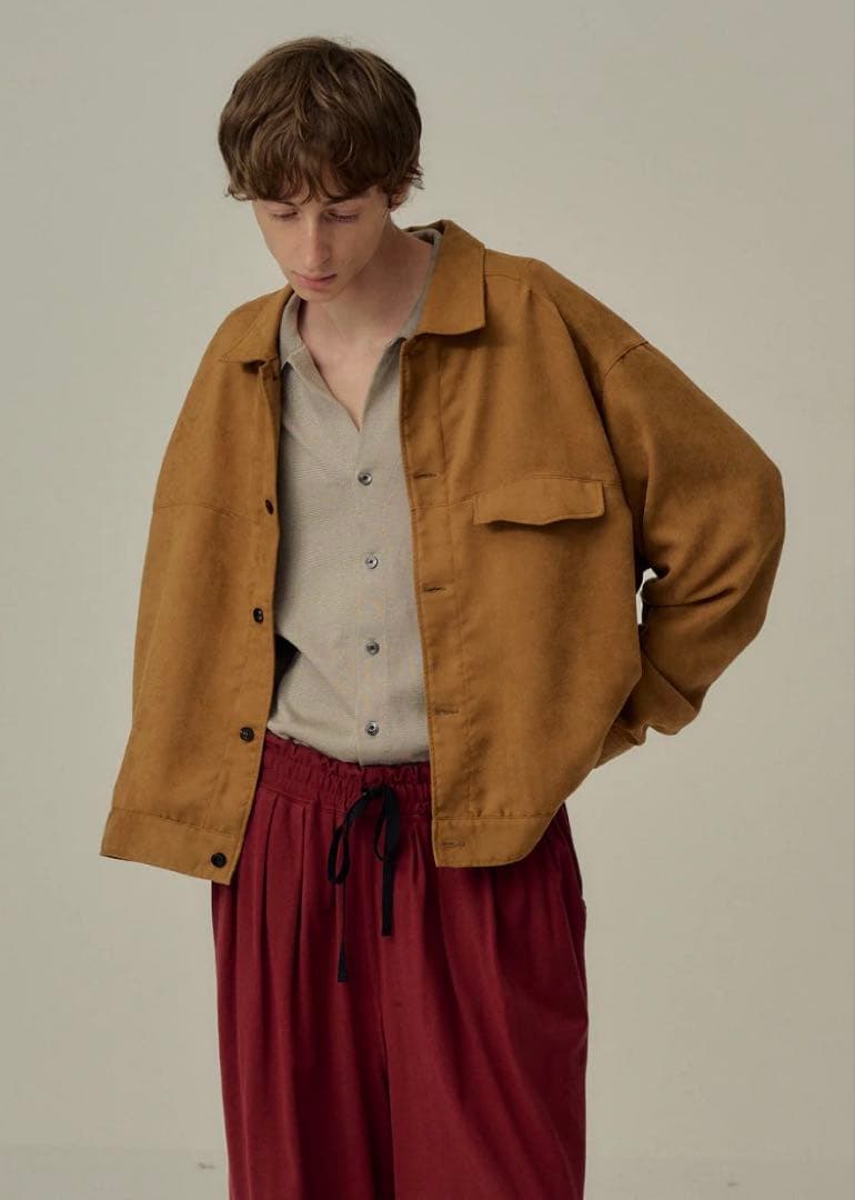 ジャケット・アウター VEGAN SUEDE WORK SHIRT BLOUSON(BROWN)