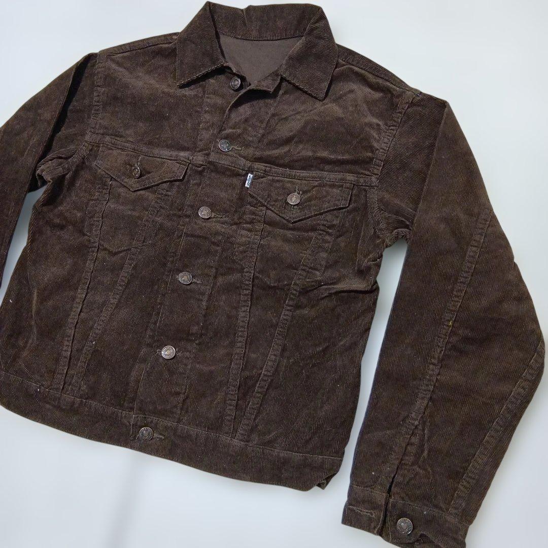 ●形が抜群に良い！USA製★茶★リーバイス★Levis★コーデュロイジャケット
