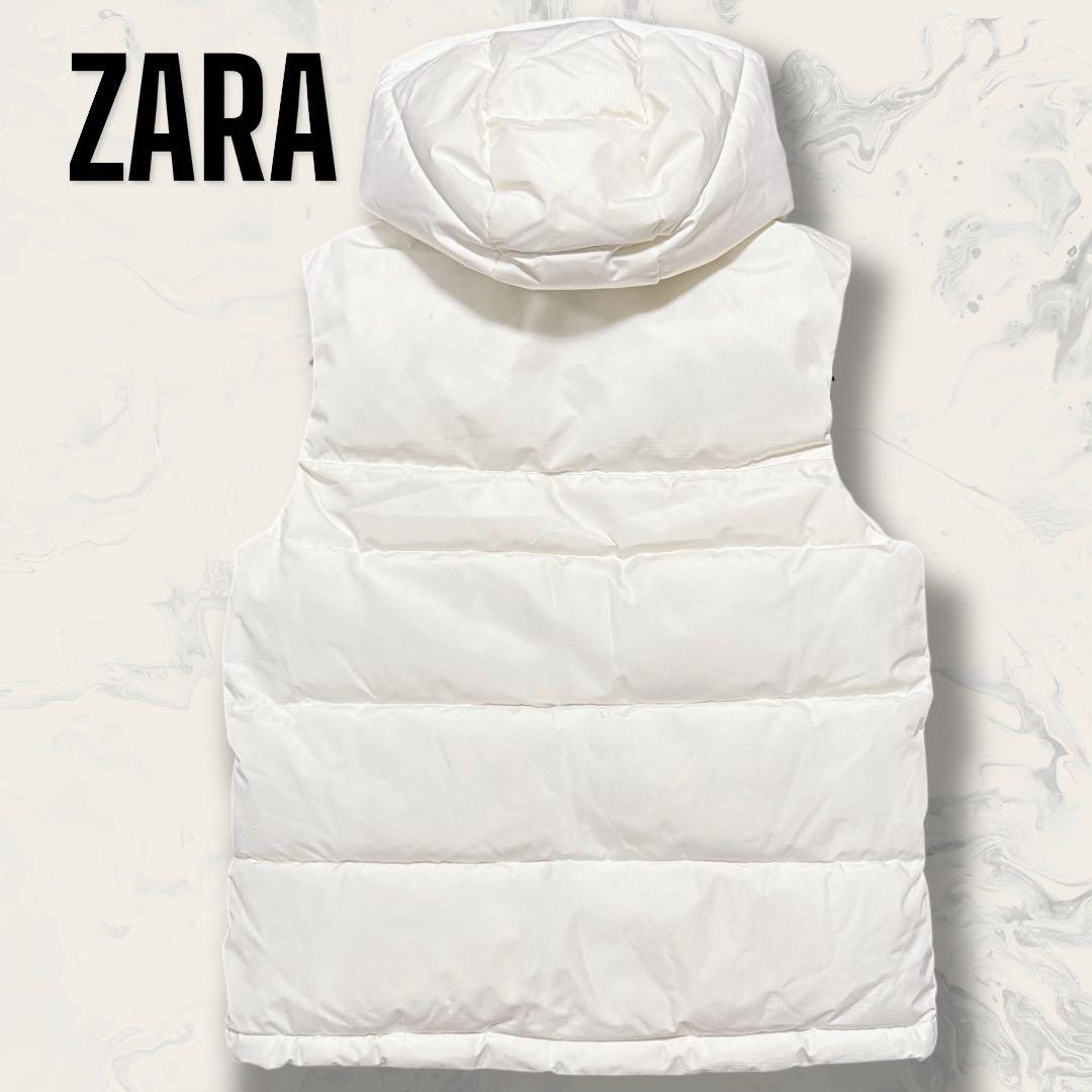 【未使用】 ZARA dnwr. フード付き 中綿 ダウン ベスト アイボリー