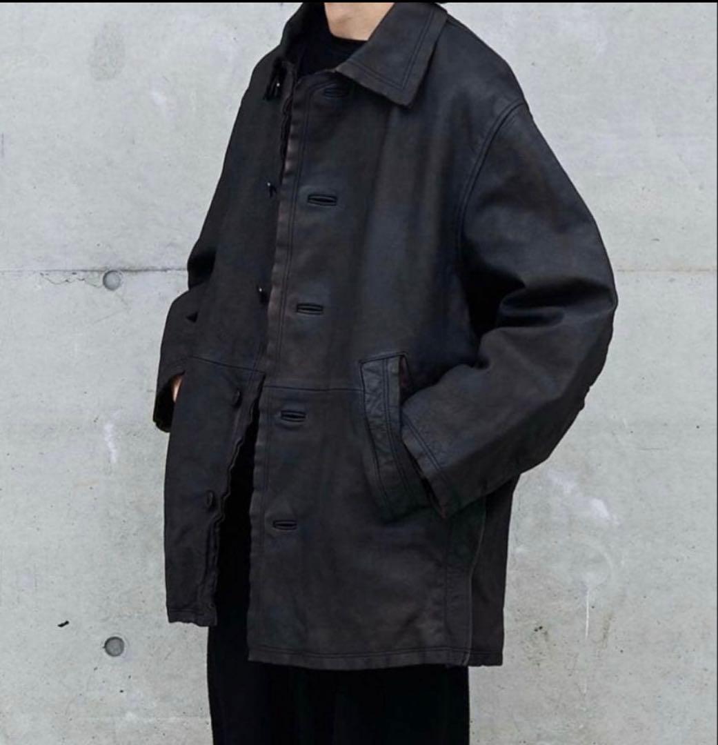 ANCELLM × YOKE LEATHER CUT OFF HALF COAT