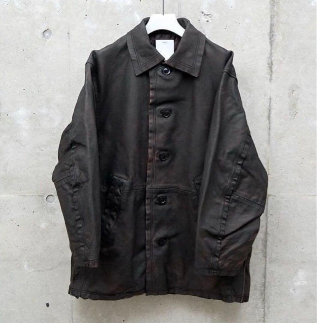 ANCELLM × YOKE LEATHER CUT OFF HALF COAT