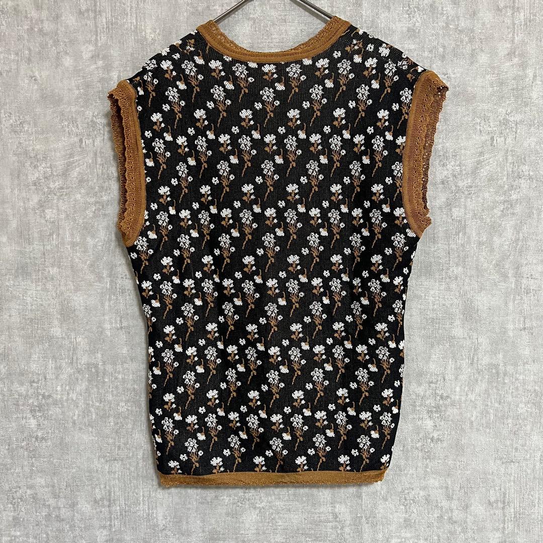 最終値下美品Mame Kurogouchi 花柄 Vネックニットベスト　20ss