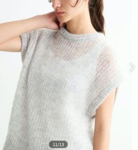 【aopy】three dots Meshmohair vestラメモヘヤ