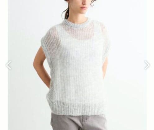 【aopy】three dots Meshmohair vestラメモヘヤ