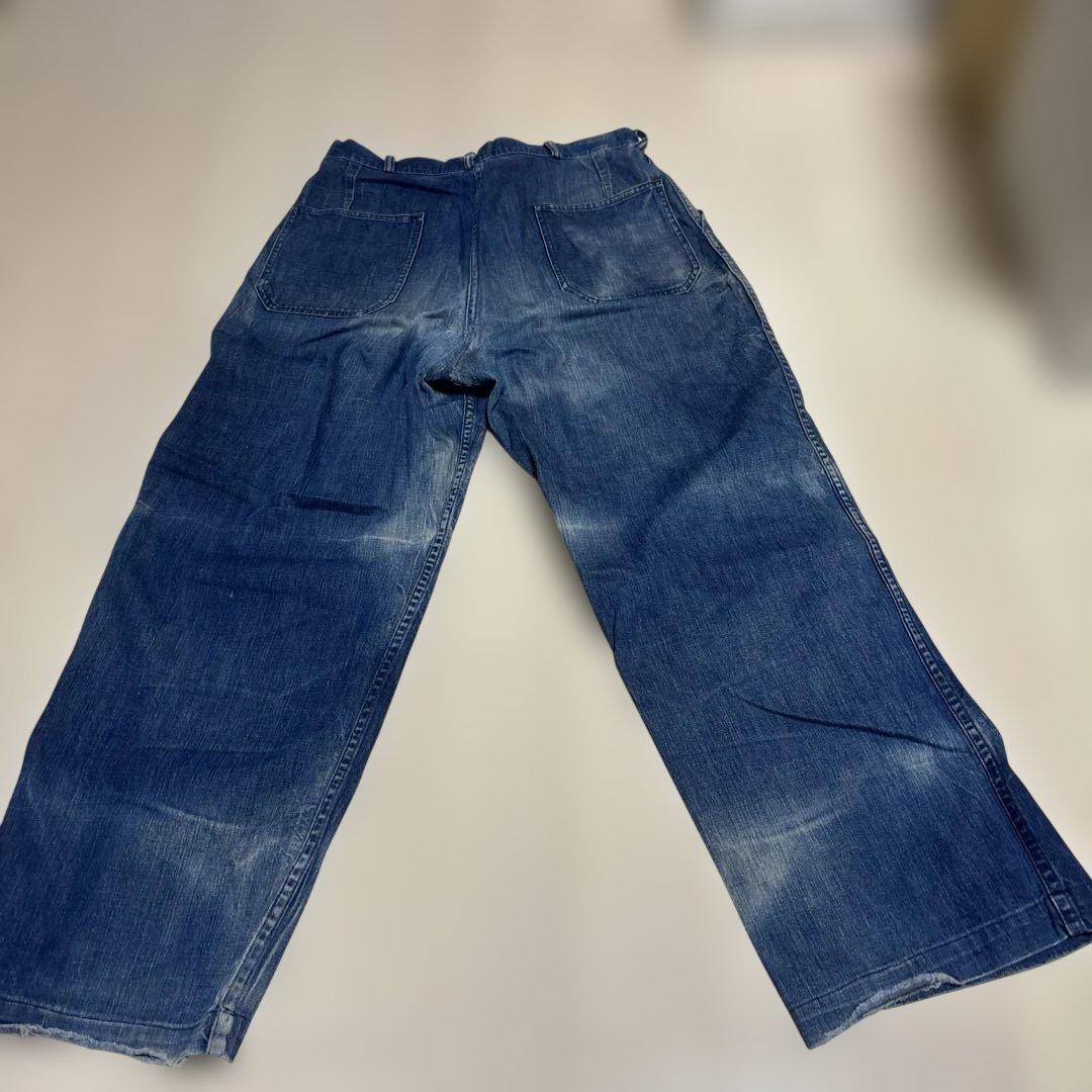 VINTAGE NAVYベイカーワークパンツ フロントボタン式 40~50年代