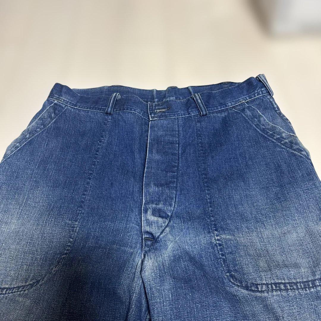 VINTAGE NAVYベイカーワークパンツ フロントボタン式 40~50年代