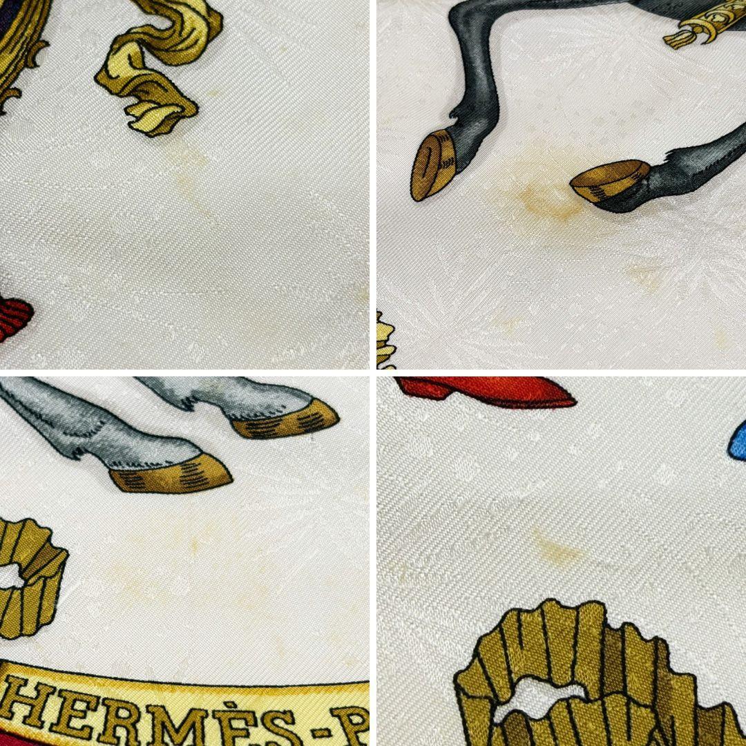 HERMES エルメス カレ90 太陽王の祝典 スカーフ タグあり レッド系