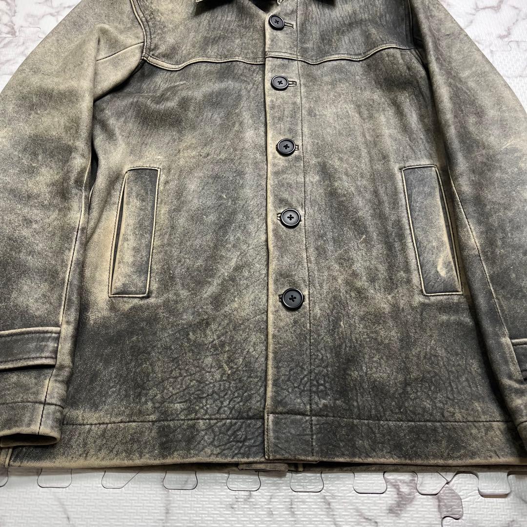 雰囲気抜群✨モーガン レザージャケット ジージャンタイプ vintage加工 羊