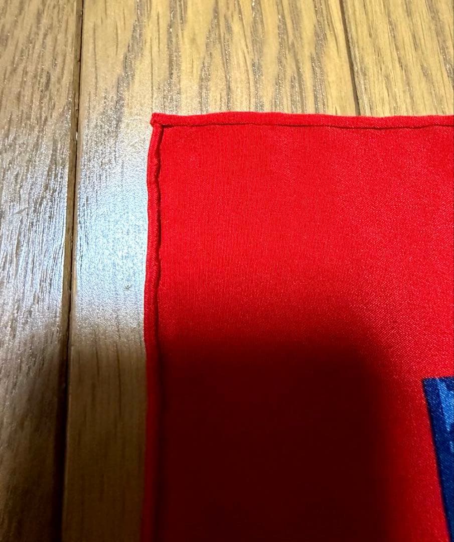 【美品】Christian Dior 大判スカーフ　トロッター柄レッドネイビー