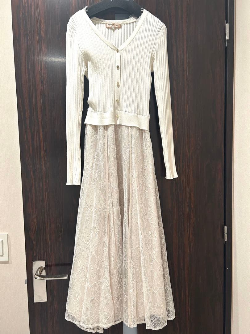 新作♡Apuweiser-riche レースストリムドッキングワンピース