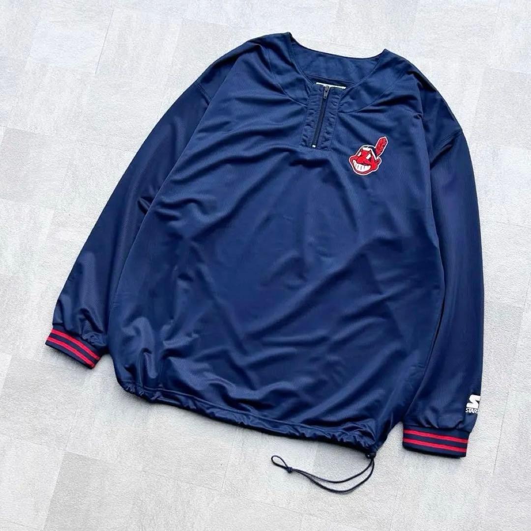 専用！90s STARTER MLB インディアンス ハーフジップ プルオーバー