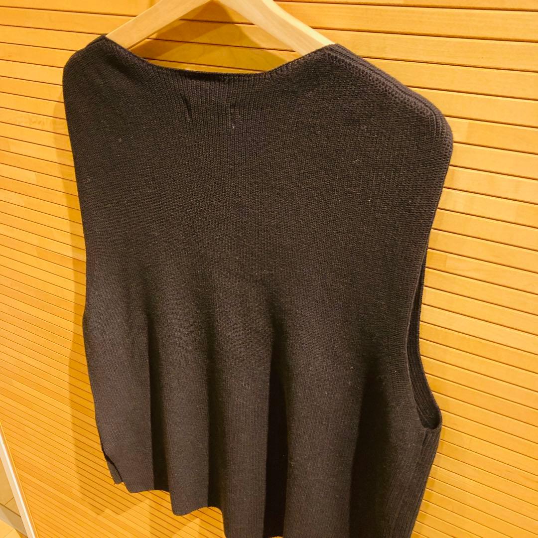 かぐれ kagure ドライコットンニット ベスト ブラック　ノースリーブ