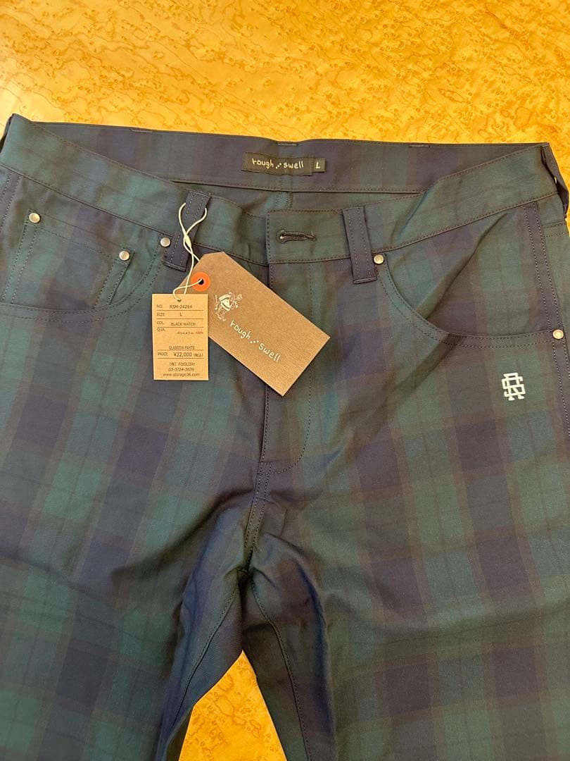 新品正規品　ROUGH AND SWELL チェック柄パンツ　Lサイズ