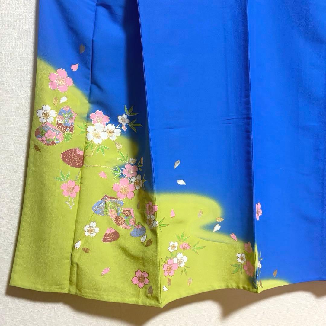 【舞台衣装】 。桜に貝合わせのような模様 単衣 バチ衿 身丈約161cm