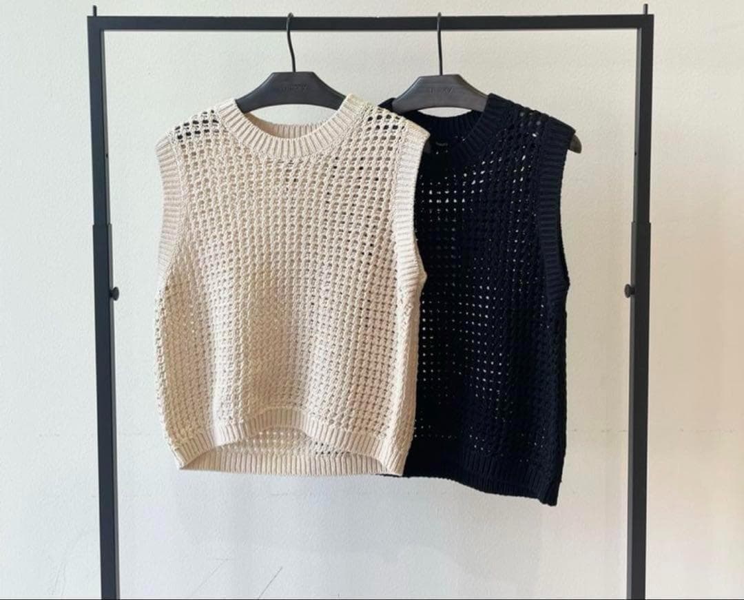theory セオリー ニット ベスト S ブラック コットン 黒 新品
