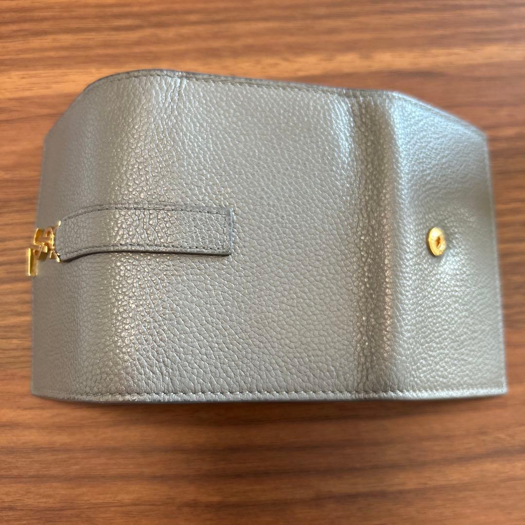 SAINT LAURENT グレー レザー キーケース