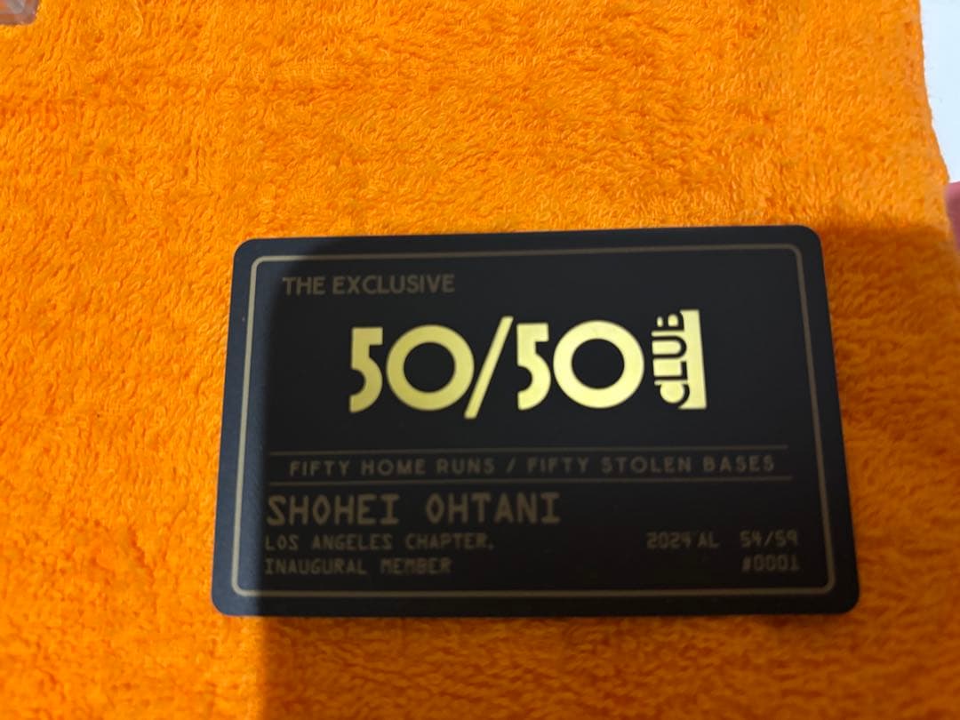 大谷翔平　サインプリントディスプレイ　50/50 CLUB ゴールド会員証