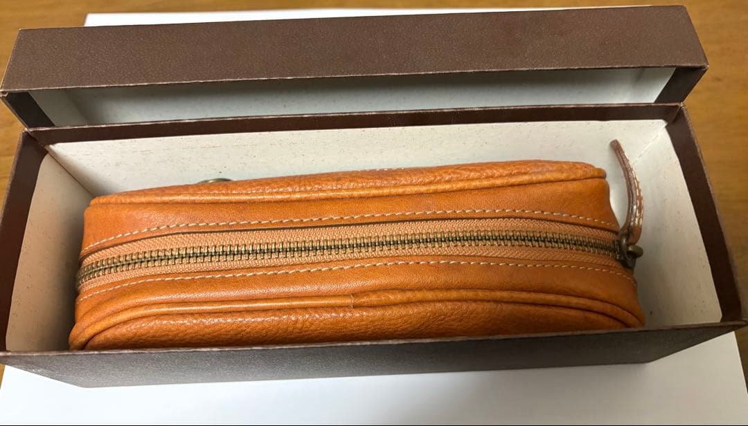 土屋鞄　オイルヌメ　オーバル　ペンケース　筆入れ　ブラウン　たっぷり入ります