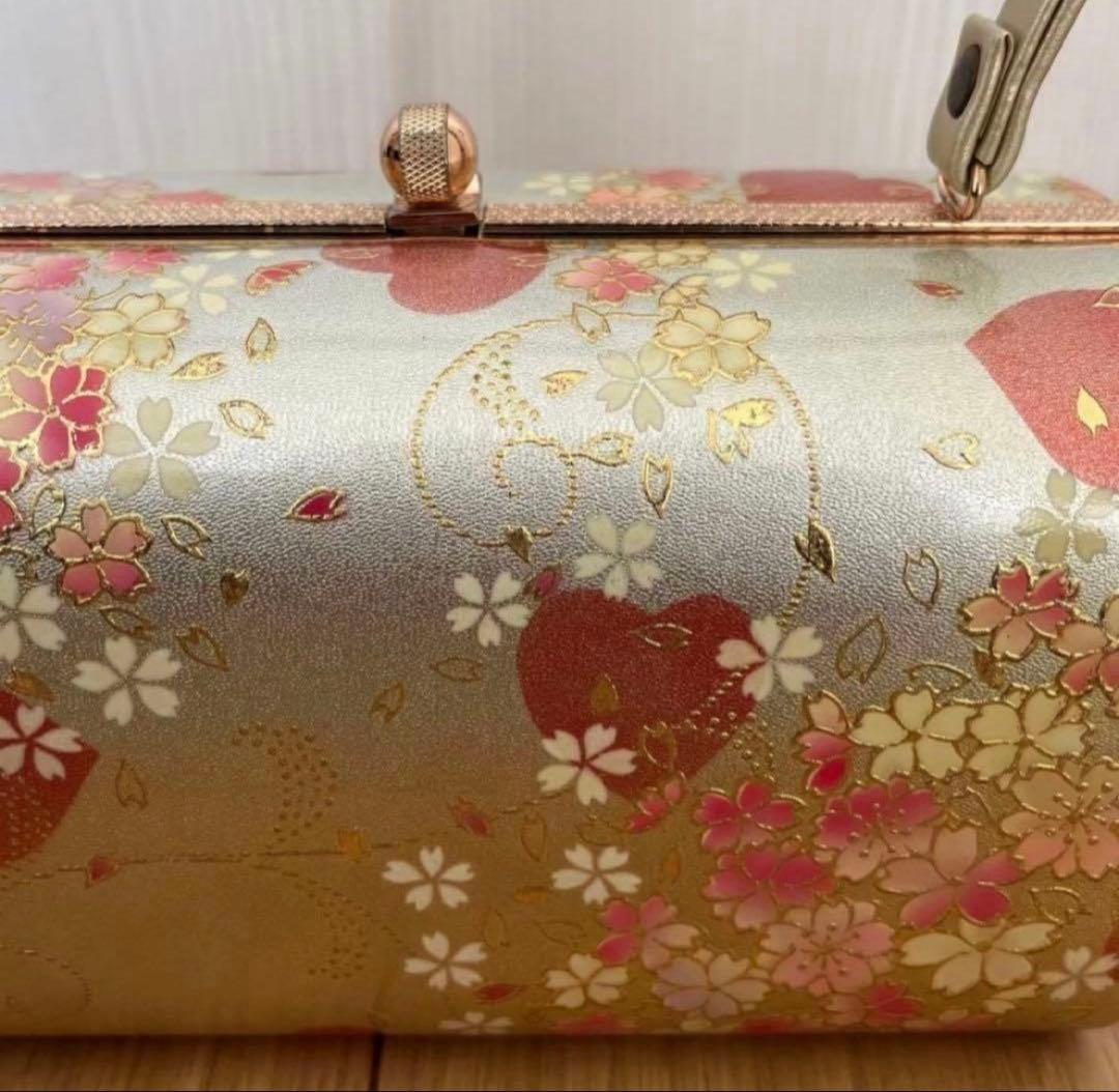【最終値下げ！】成人式バッグ＆草履セット ゴールド 花 ハート 和装