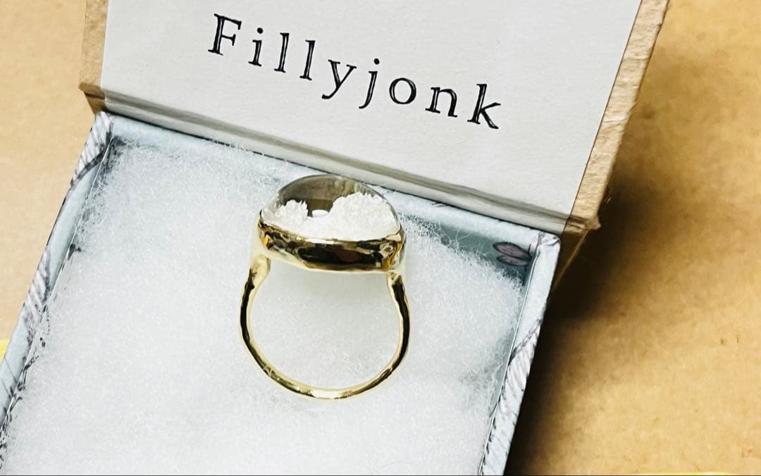 も*ル様 【美品】Fillyjonk ホワイトガーデンクォーツ 指輪リング K1