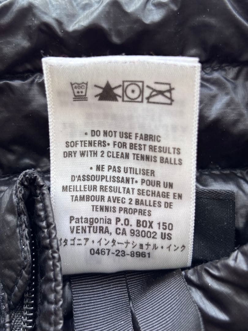 Patagonia ウルトラライトダウン ベスト ＸS バック付 ブラック