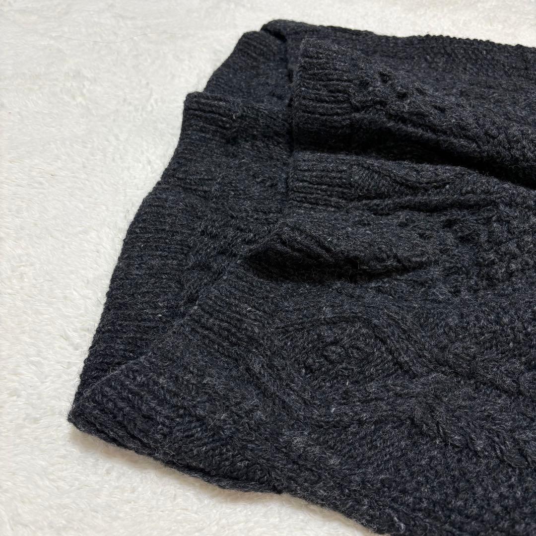 KHWOPA HAND KNIT ケーブルハンドニット ベスト ウール100%