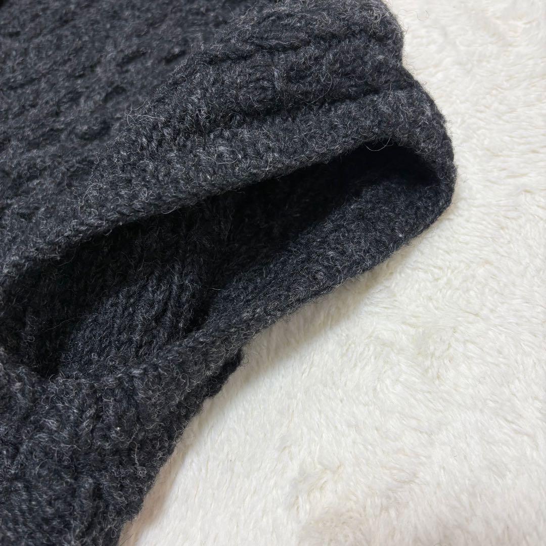 KHWOPA HAND KNIT ケーブルハンドニット ベスト ウール100%