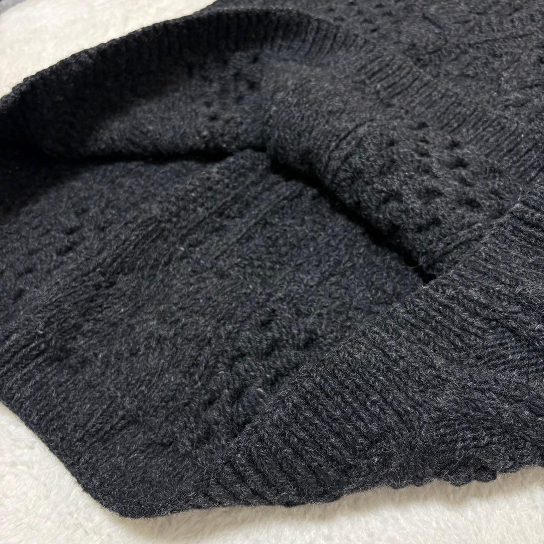 KHWOPA HAND KNIT ケーブルハンドニット ベスト ウール100%