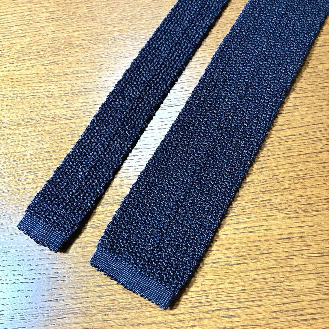 【美品】Ascot アスコット 紺ネクタイ