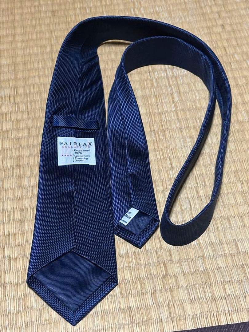 新品 未使用 フェアファクス ネクタイ ネイビー ソリッド Fairfax 無地