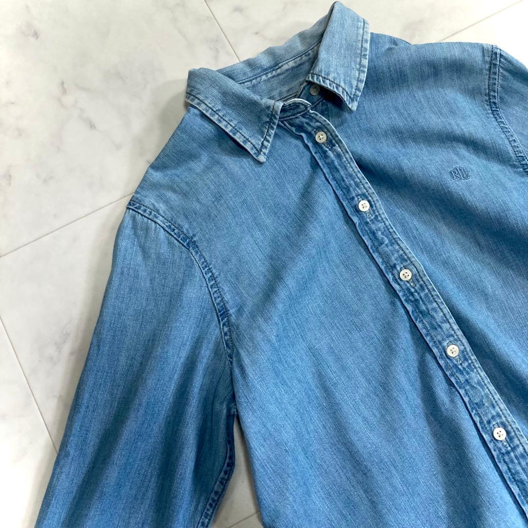 美品 ローレンラルフローレン 23SS デニムシャツ ダンガリー 長袖 S