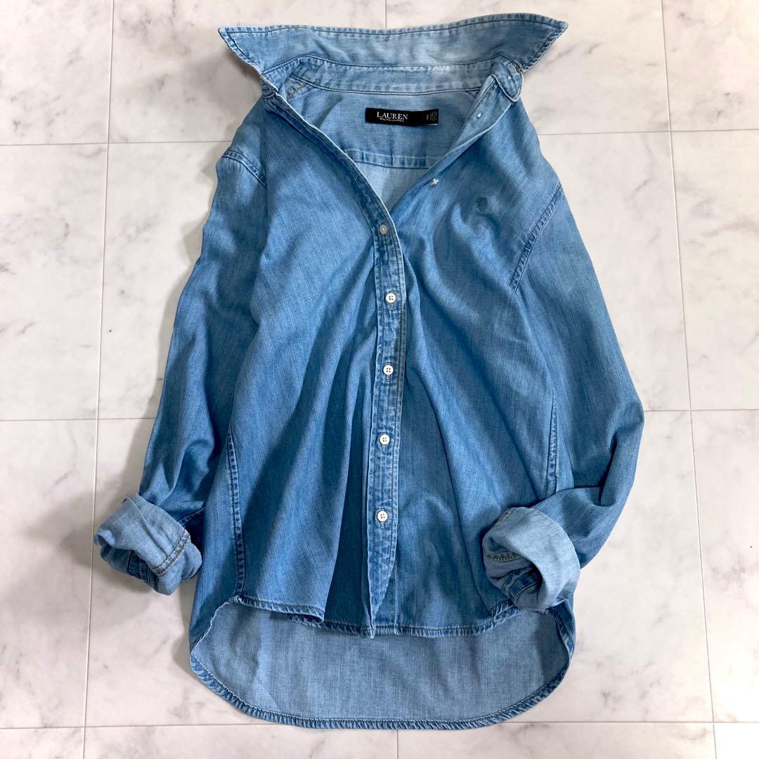 美品 ローレンラルフローレン 23SS デニムシャツ ダンガリー 長袖 S