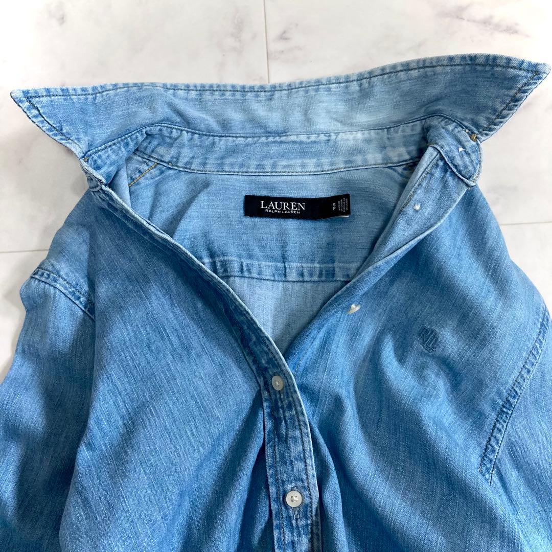 美品 ローレンラルフローレン 23SS デニムシャツ ダンガリー 長袖 S